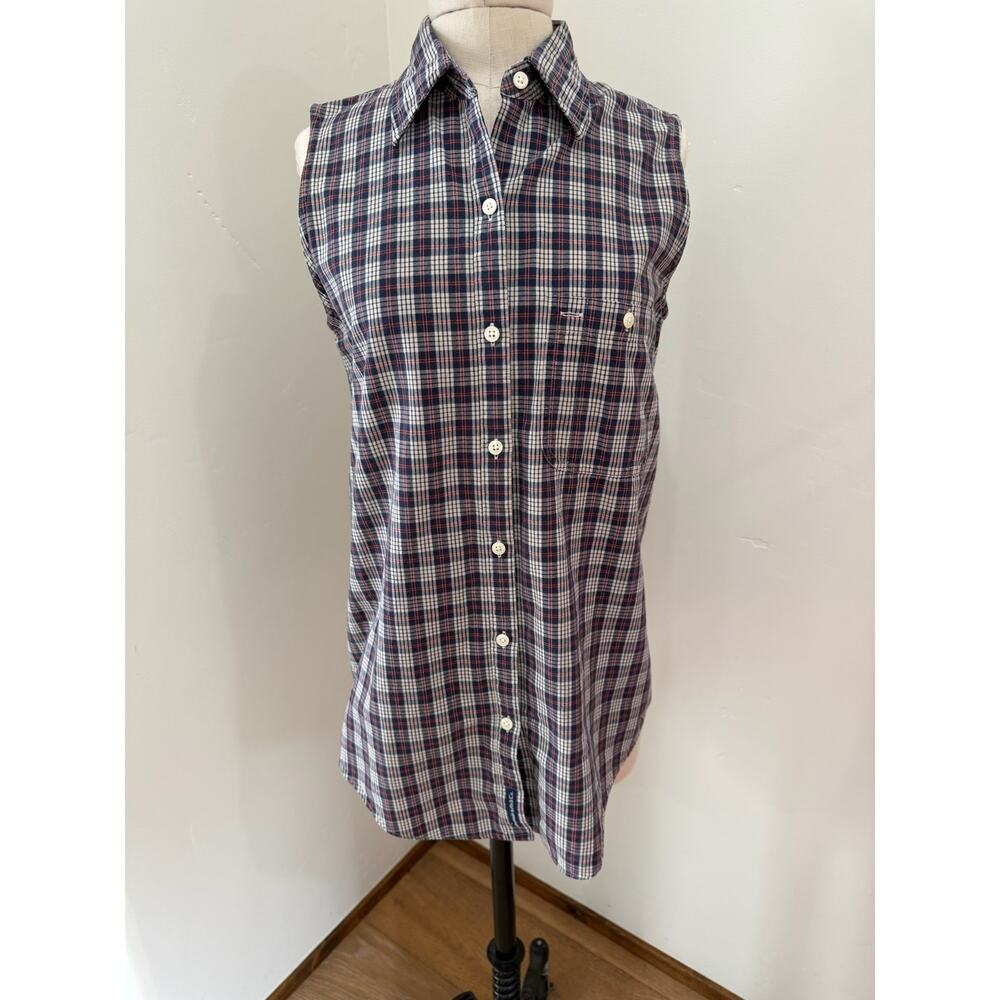 Vintage Abercrombie & Fitch Plaid Sleeveless Tunic Women's button down Western